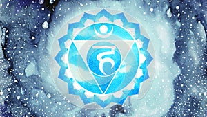 Vishuddha Throat Chakra sky blue color logo symbol icon reiki mind spiritual health healing holistic energy lotus mandala