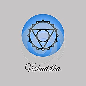 Vishuddha.Throat chakra. Symbol of the fifth human chakra.