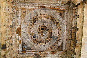 VISHWANATH TEMPLE, Temple Interior - Carved ceiling, Western Group, Khajuraho, Madhya Pradesh, UNESCO World Heritage Site