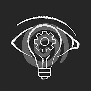 Vision chalk white icon on black background