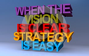 when the vision is clear strategy is easy on blue