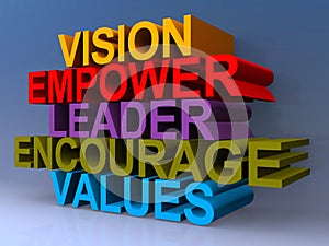 Vision empower leader encourage values