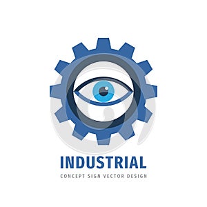 Vision eye gear - vector logo template concept illustration. Security technology and surveillance sign. Design element