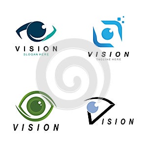 vision eye logo icon vector isolated
