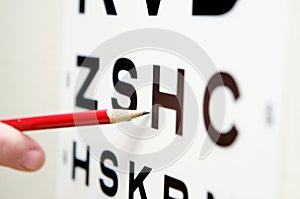 Vision eye test chart