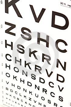 Vision eye test chart