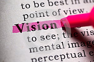 definition of the word vision