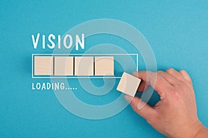 Vision loading, progress bar, personal development, planning the future target, business challenge, success and achievement