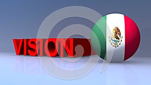 Vision with mexico flag on blue