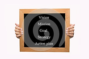 Vision - mission - goal - strategy - action plan