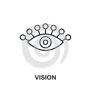 Vision outline icon. Thin style design from startup icons collection. Creativevision icon for web design, apps, software, print