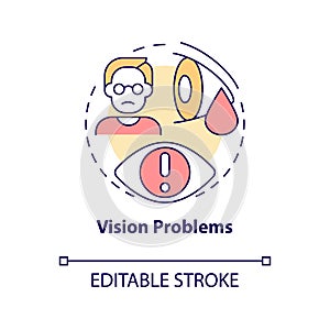 Vision problems concept icon
