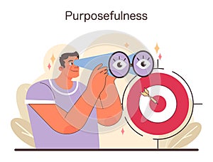 Vision of Purposefulness illustration. Flat vector illustration photo