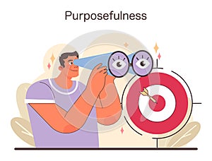 Vision of Purposefulness illustration. Flat vector illustration