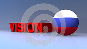 Vision with Russia flag on blue