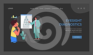 Vision screening in action. Vector