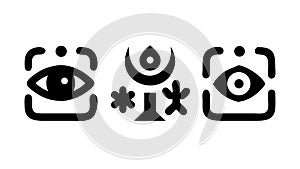 Vision Technology: Eye Tracking and Digital Data Interface, vector design Generative AI