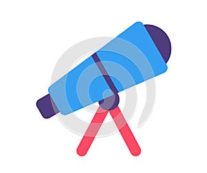 Vision telescope discovery single isolated icon with flat style