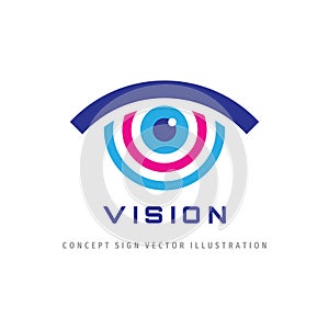 Vision - vector logo template concept illustration. Abstract human eye icon sign. Design element