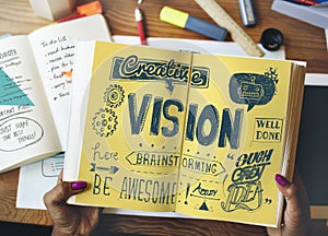 Vision Visionary Objectives Future Brainstorming Concept photo