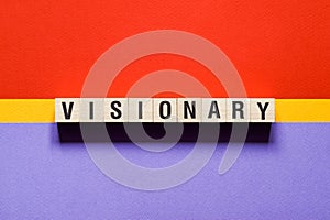 Visionary word concept on cubes