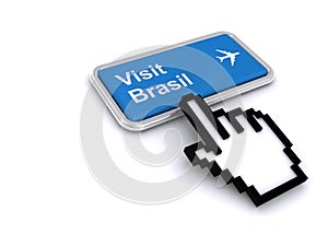 Visit brasil button on white