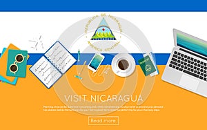 Visit Nicaragua concept for your web banner or.