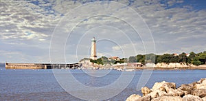 pretty landscape of Saint-Georges-de-Didonne and its famous lighthouse photo