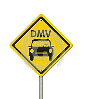 Visit to the DMV Highway Warning Sign