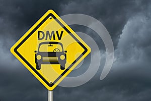 Visit to the DMV Highway Warning Sign