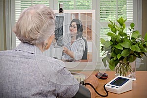 Visit to virtual doctor via computer