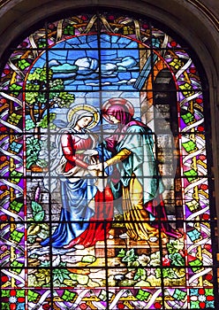 Visitation Mary Elizabeth Stained Glass San Francisco el Grande