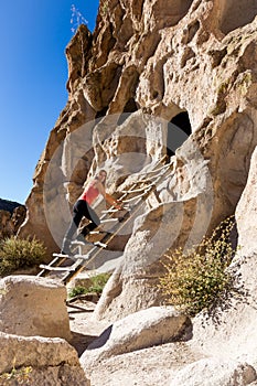 Visiting the ancient ruins in Bandelier National Monument