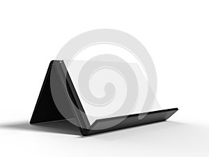 Visiting card holder with blank visiting cards. 3d render illustration.