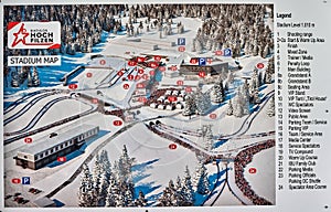 Plan-map at Hochfilzen biathlon arena