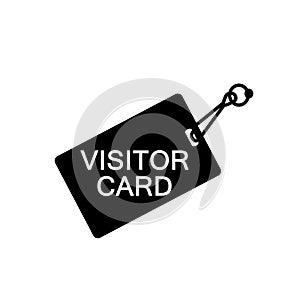Visitor Card Black Icon,Vector Illustration, Isolated On White Background Label. EPS10