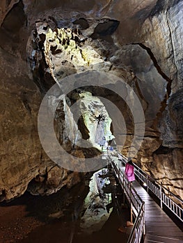 Visitor at Hwanseon Cave Gangwon province, South Korea