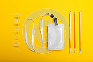 Visitor name tag, id card mockup