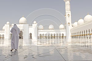 Visitor at Sheikh Zayed Grand Mosque