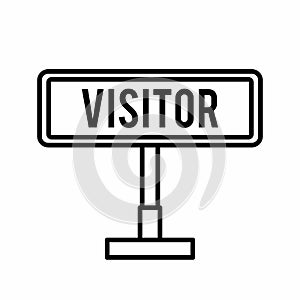 Visitor Sign Outline Vector