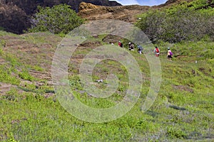 Visitors Climb Punta Pitt Plateau    