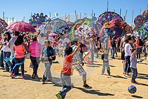 Visitors at Giant kite festival, All Saints' Day, Guatemala