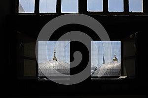 Visitors at the Hagia Sophia Grand Mosque. Formerly Hagia Sophia