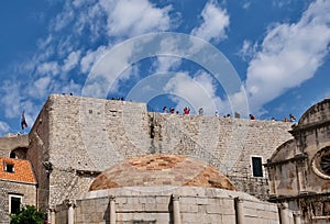 Big Onofrio`s Fountain and St Saviour Church, Dubrovnik, Croatia