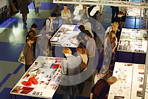 Visitors at International Exhibition of Architecture and Design ARCH MOSCOW