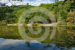 Visitors at Pandapas Pond