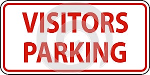 Visitors Parking Sign On White Background