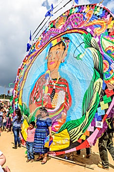 Visitors pose for photos, Giant kite festival, Guatemala