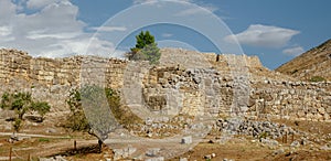 Visitors at the ruins of the acropolis of Mycenae