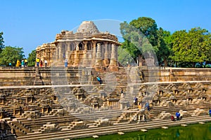 Visitors at Sun Temple, Modhera Gujarat.